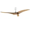 Image de Cecotec - Ventilateur de Plafond avec Lumière EnergySilence Aero 5295 WhiteWood - 40 W, Diamètre 137 cm, 3 Pales, LED 15 W et Télécommande, Minuterie, Mode Été/Hiver