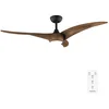 Image de Cecotec - Ventilateur de Plafond avec Lumière EnergySilence Aero 5295 DarkWood - 40 W, Diamètre 137 cm, 3 Pales, LED 15 W et Télécommande, Minuterie, Mode Été/Hiver