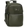 Image de Pepe Jeans Christine Sac à dos pour ordinateur portable jusqu'à 12 pouces Vert 25 x 36 x 10 cm Polyester avec détails en cuir synthétique 9L by Joumma Bags, vert, Talla única, Sac à dos pour