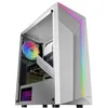 Image de Mars Gaming MC-X7, Boîtier Gaming ATX, Façade ARGB 12 Modes d’Éclairage, Fenêtre Latérale Complète, Moyen Tour PC avec Ventilateur Arrière RGB 120mm, Blanc