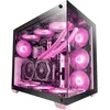 Image de Mars Gaming MCV4, Tour Gaming Custom XXL E-ATX, Fenêtre Verre Trempé Avant et Latérale sans Cadre, Structure Modulaire à Double Chambre, Rose