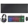 Image de Mars Gaming MCP-RGB3, Langue Espagnole, Ensemble RGB Clavier Fixe, Souris Flow 3200 DPI, Casque Over-Ear, Tapis de Souris XXL, Noir