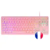 Image de Mars Gaming MK023, Langue Français, Clavier Gaming TKL, Technologie Hybride H-Mech, Éclairage FRGB Rainbow, Anti-ghosting, Compatibilité Universelle, Rose