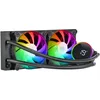 Image de Mars Gaming MLLCD240, Refroidissement Liquide AIO, TDP 500W, 2x Ventilateurs FDB ARGB 120mm, Écran LCD avec Surveillance Température, Pompe Opti-Chamber 3e Gén., Multisocket Universel, Noir