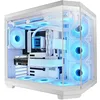 Image de Mars Gaming MC-3TCORE, Boîtier Gaming Custom ATX, Triple Verre Trempé Amovible, Double Caméra, Semi-Tour Compatible avec Cartes-mères à Connecteurs Inversés, Support Refroidissement Liquide, Blanc