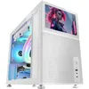 Image de Mars Gaming MC-LCD, Boîtier PC Compact Micro-ATX, Ecran LCD IPS 8", Grille Latérale, Supérieure et Frontale Mesh, Fenêtre Latérale Verre Trempé, Mini Tour Gaming avec Design Panneaux Modulaire, Blanc