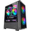Image de Mars Gaming MC-Vortex, Boîtier Gaming MicroATX, Mesh Géométrique Façade, Panneau Latéral Verre Trempé, 3 Ventilateurs FRGB Rainbow 120mm, Mini-Tour PC Compacte avec Design à Double Chambre, Noir