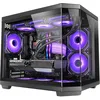Image de Mars Gaming MC-3TCOREM, Boîtier Gaming Custom Micro-ATX, Triple Fenêtre en Verre Trempé, Double Chambre Latérale, Support Refroidissement Liquide 360mm, Gestion Câblage, Mini-Tour PC, USB-C, Noir