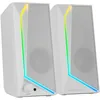 Image de Mars Gaming MS72, Haut-Parleurs Gaming 15W, Éclairage RGB Flow, 2 Drivers Actifs, Chipset DSP, Connexion Plug&Play USB et Jack 3.5mm, Molette Contrôle du Volume et Port Audio pour Casque, Blanc