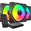 Image de MARS GAMING MF-3DPROKIT, Kit 3x Ventilateurs PWM 120mm, Ã clairage ARGB Infinity Mirror 3D, Système de contrôle PWM, Paliers FDB, Télécommande et HUB, Compatibilité Totale ARGB, Noir
