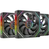 Image de Mars Gaming MF-LINKFINITYKIT2, Kit 3x Ventilateurs Modulaires PWM 12cm, Éclairage ARGB Infinity Mirror, Système Modulaire LINKFINITY, Connexion Magnétique, Configuration Flexible 2+1 Sans Câble, Noir