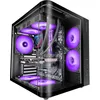Image de Mars Gaming MC-CURV, Boîtier Gaming ATX, Triple Verre Trempé Courbé Continu l’Avant et sur Le Côté, Structure à Double Chambre, Moyen-Tour PC Compact, Grande Capacité Interne, USB-C et USB 3.0, Noir