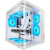 Image de Mars Gaming MC-CURV, Boîtier Gaming ATX, Triple Verre Trempé Courbé Continu l’Avant et sur Le Côté, Structure à Double Chambre, Moyen-Tour PC Compact, Grande Capacité Interne, USB-C et USB 3.0, Blanc