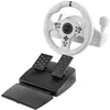 Image de Mars Gaming MWH-RSXONE, Volant SimRacing, Zero Dead Zone et Rotation 270°, Vibration DriveSense, Levier Séquentiel + Paddles, Pédalier, Repose-pieds, PC|PS3|PS4|Xbox One|Xbox Series X-S|Switch, Blanc