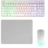Image de Mars Gaming MCPWTKL, Français, Combo Gaming sans Fil, Technologie DualPro Link 2.4GPRO, Clavier TKL FRGB Rainbow + Souris RGB 3200DPI avec Switches HUANO + Tapis Antidérapant 360x260mm, Blanc