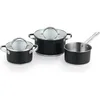 Image de Ensemble de cuisine 5 pièces (2 casseroles avec couvercle + casserole) acier inoxydable revêtement HTR IND rond SG