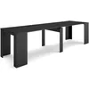 Image de Skraut Home | Table Console Extensible | Console Meuble | 300 | pour 14 Personnes | Table à Manger | Style Moderne | Noir