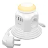 Image de AISENS Multiprise Multifonction avec 4 Prises + 1 Port USB-C. 3 x USB-A. Lumière Nocturne, 1,8 m, Blanc