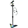 Image de Deqube 916D00037 Microphone karaoké sur Pied avec Hauteur réglable et Boule de lumières Disco et écouteurs Connexion à différents appareils sonores Taille 65-100 cm (916D00037) Noir