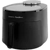 Image de Juanita EyeFire Friteuse à air noir 5 l 1500 W 12 programmes automatiques Fenêtre supérieure en verre Air Fryer sans huile Panneau tactile numérique Minuterie 24 heures
