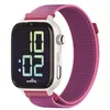 Image de SaveFamily SaveWatch Plus 2 | Montre Connectée pour Enfant avec Localisateur GPS, Appels, Vidéo, Whatsapp, Spotify, App Store - Cadran Blanc et Bracelet en Tissu Framboise