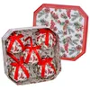 Image de CAJA DECORADA CON 5 BOLAS NAVIDAD ACEBO 70 MM