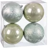 Image de BigBuy Christmas Boules de Noël Vert Plastique 10 x 10 x 10 cm (4 unités)