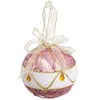 Image de BigBuy Christmas Boules de Noël Blanc Rose Polyfoam Tissu 8 x 8 x 8 cm (4 unités)