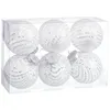 Image de BigBuy Christmas Boules de Noël Blanc Plaqué Plastique Tissu Paillettes 8 x 8 x 8 cm (6 unités)