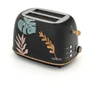Image de CAPRIZZE Grille Pain Kaito Double Fente Extra de 3,8 cm et 13,5 cm de long, 6 Niveaux de Grill, Multifonction, Décoration Florale, Effet Bois Noir Mat