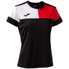 Image de Joma T-Shirt Crew V pour Femme, Noir/Rouge/Blanc, XL