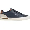 Image de Pepe Jeans London Kenton Campus M Baskets en Cuir à Coupe régulière pour Hommes, Lavage Bleu