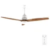 Image de Cecotec Ventilateur de Plafond avec Lumière et Télécommande de 52" EnergySilence Aero 5230 White&BlackWood. Moteur DC 40W, 3 Pales, LED, Hauteur Réglable, Minuterie, 6 Vitesses, Mode Hiver/Été