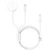 Image de Swissten - Câble magnétique, Lightning et USB C pour une charge rapide d'Apple Watch et iPhone (1,2m) - Blanc