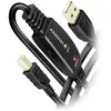 Image de AXAGON Câble USB USB 2.0 USB-B mâle 10 m noir contacts dorés, actif avec amplification du signal ADR-210B