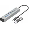 Image de i-tec C31HUBMETAL703 Hub USB 7 ports USB-A USB 3.2 Gen1 5 GBit/s avec fiche mâle USB-C gris I-TEC USB-C Charging Metal HUB 7 Port