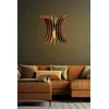 Image de Opviq Chandelier scandinave Big Wing, couleur noyer, longueur du capuchon 30 cm, câble réglable, douille E27, hauteur totale 65 cm, design élégant en MDF pour espaces modernes