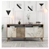 Image de CONCEPT1 Milan noyer marbre blanc 160 x 35 x 78cm 845HCT5331