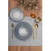 Image de Élégant service à dîner 24 pièces, 100% porcelaine, avec assiettes, bols, assiettes à dessert, passe au lave-vaisselle et au micro-ondes, parfait pour toutes les occasions