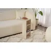 Image de Hanah Home Elegant Marble-Style Table latérale, Travertine, 30 x 63 x 40 cm, 100% mélamine, épaisseur 18 mm, Pieds à roulettes pour faciliter la mobilité