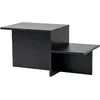 Image de Table à café rustique moderne, bois noir, 80 x 40 x 40 cm | Fabriqué à partir de panneau de particules 100 % mélamine, épaisseur : 18 mm | Parfait pour les espaces modernes à domicile et d'étude,
