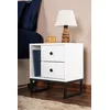 Image de Hanah Home Stand de Nuit, Blanc, Noir, 50 x 18 x 5 cm | Fabriqué en Panneau de Particules 100% mélamine, épaisseur : 18 mm | Parfait pour Les espaces Modernes à Domicile et d'étude, Design élégant et