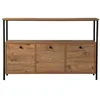 Image de Table Console élégante, pin Atlantique et Noir, 120 x 77 x 29,5 cm, 100% mélamine, revêtement en Poudre électrostatique, profilés en métal Durable, Design Moderne pour la Maison et Le Bureau