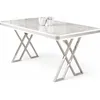 Image de CONCEPT1 Vals marbre blanc chrome 130 x 80 x h74 240CHR2102
