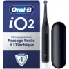 Image de Oral-B iO2 Brosse à Dents Électrique Night Black   Protection Gencives avec Capteur de Pression Automatique, 3 Modes, Brossage Doux et Silencieux, Inclus 1 Brossette et Etui de Voyage