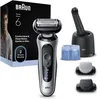 Image de Braun Rasoir Electrique Homme Series 6 62-S7650CC Argent, Etanche, Lames Flexibles Pour Raser Doucement La Barbe et Le Visage, 2 Modes De Rasage, Tondeuse Pour Le Corps, Coffret Station De Nettoyage