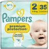 Image de Pampers Premium Protection Taille 2, 35 Couches, 4kg-8kg, Double Protection Pour La Peau Et Contre Les Fuites