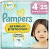 Image de Pampers Premium Protection Taille 4, 25 Couches, 9kg-14kg, Double Protection Pour La Peau Et Contre Les Fuites