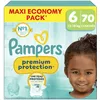 Image de Pampers Premium Protection Taille 6, 70 Couches, 13kg-18kg, Double Protection Pour La Peau Et Contre Les Fuites