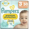 Image de Pampers Premium Protection Taille 3, 30 Couches, 6kg-10kg, Double Protection Pour La Peau Et Contre Les Fuites
